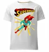 Мужская премиум футболка Superman lightning Белый фото