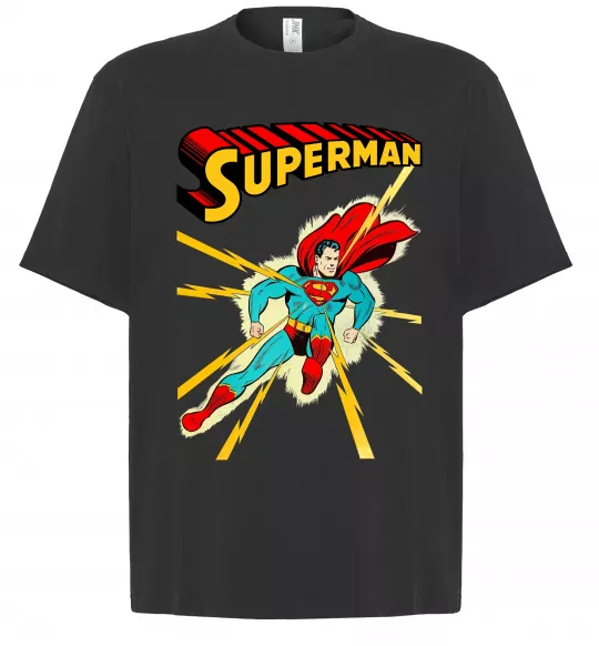 Футболка Оверсайз Superman lightning Чорний фото