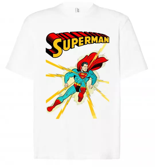 Футболка Оверсайз Superman lightning Білий фото