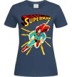 Женская футболка Superman lightning Темно-синий фото
