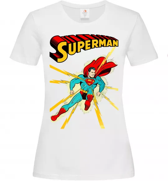 Женская футболка Superman lightning Белый фото