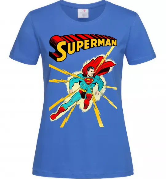 Женская футболка Superman lightning Ярко-синий фото