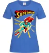 Женская футболка Superman lightning Ярко-синий фото