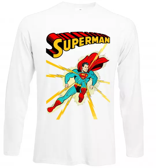 Лонгслив Superman lightning Белый фото