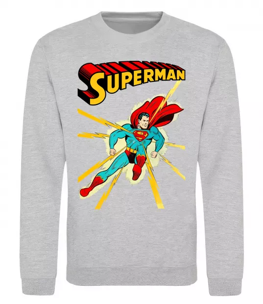 Світшот Superman lightning Сірий меланж фото