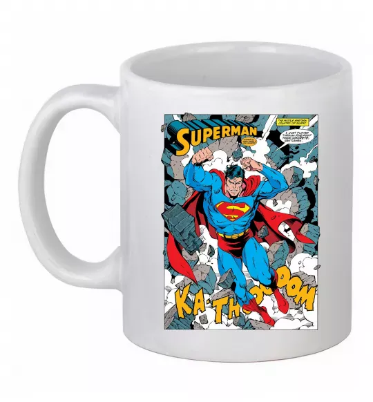 Чашка керамическая Superman poster Белый фото