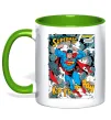 Чашка с цветной ручкой Superman poster Зеленый Чашка с цветной ручкой Superman poster Зеленый фото