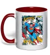 Чашка с цветной ручкой Superman poster Красный Чашка с цветной ручкой Superman poster Красный фото