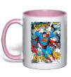 Чашка с цветной ручкой Superman poster Нежно розовый Чашка с цветной ручкой Superman poster Нежно розовый фото