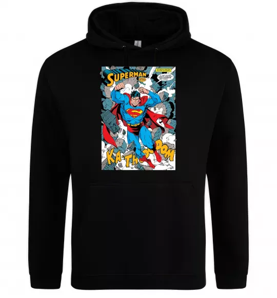 Женская толстовка (худи) Superman poster Черный фото