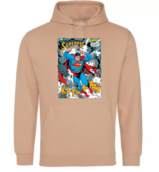 Женская толстовка (худи) Superman poster Песочный фото