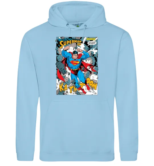 Женская толстовка (худи) Superman poster Голубой фото