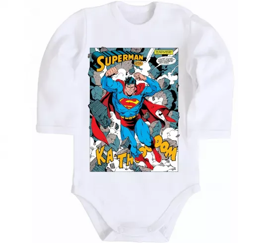 Детский боди Superman poster Белый фото