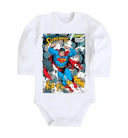 Детский боди Superman poster Белый фото