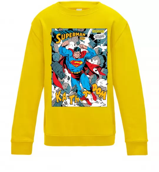 Детский Свитшот Superman poster Солнечно желтый фото