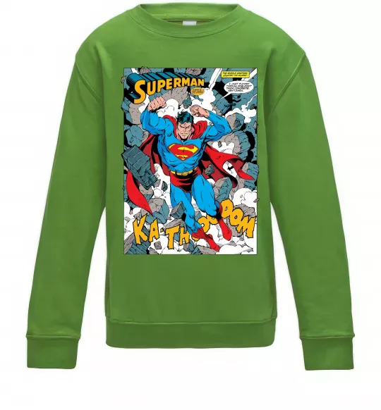 Детский Свитшот Superman poster Лаймовый фото