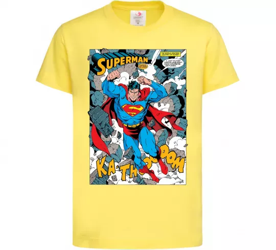 Дитяча футболка Superman poster Лимонний фото
