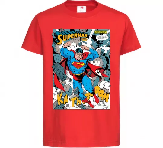 Дитяча футболка Superman poster Червоний фото