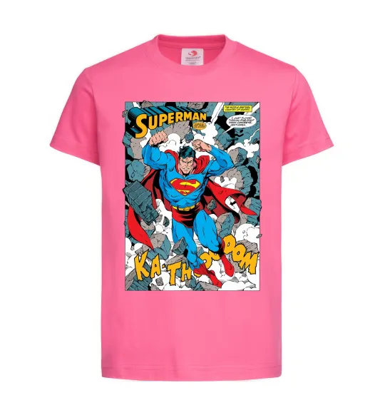 Детская футболка Superman poster Ярко-розовый фото
