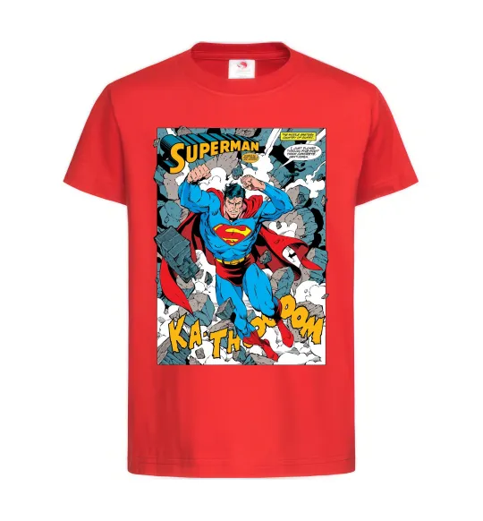 Детская футболка Superman poster Красный фото