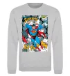 Свитшот Superman poster Серый меланж фото