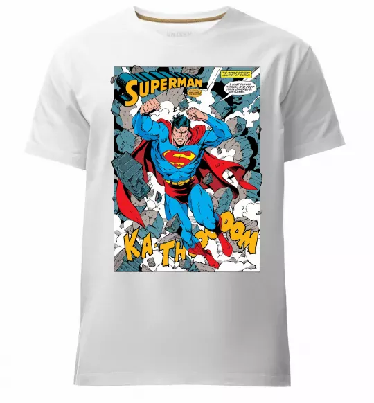 Мужская премиум футболка Superman poster Белый фото