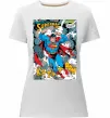 Женская премиум футболка Superman poster Белый фото