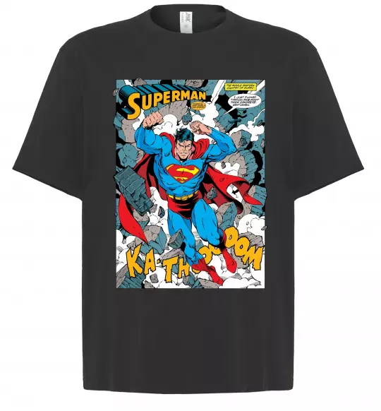 Футболка Оверсайз Superman poster Черный фото