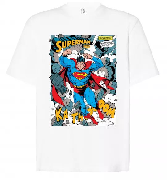 Футболка Оверсайз Superman poster Белый фото