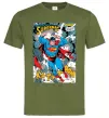 Мужская футболка Superman poster Оливковый фото
