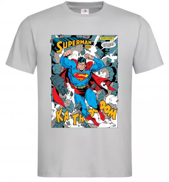 Мужская футболка Superman poster Серый фото