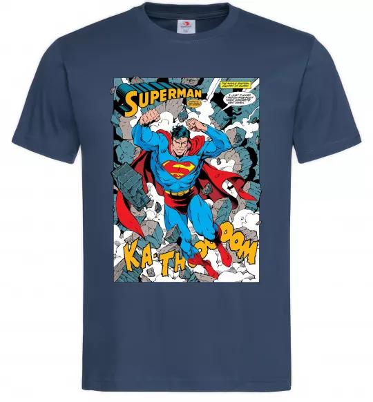 Мужская футболка Superman poster Темно-синий фото