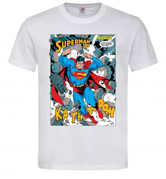 Мужская футболка Superman poster Белый фото