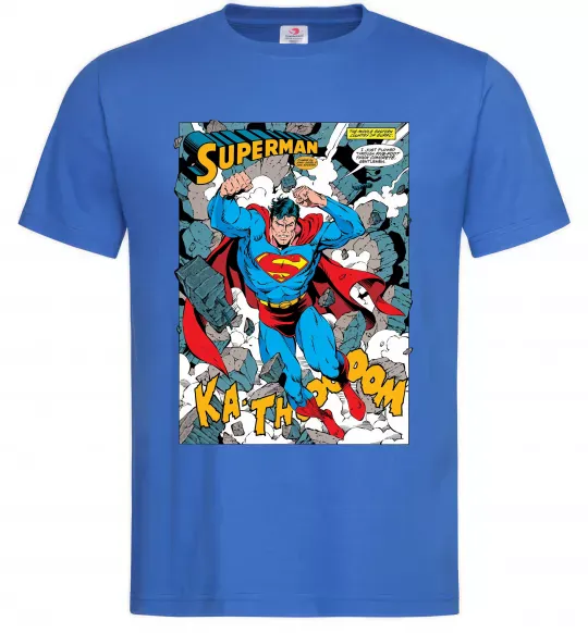 Мужская футболка Superman poster Ярко-синий фото