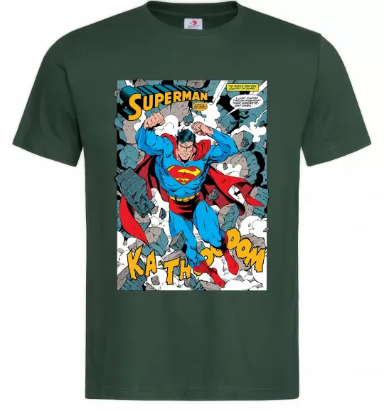 Мужская футболка Superman poster Темно-зеленый фото
