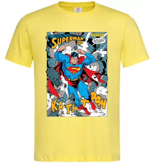Мужская футболка Superman poster Лимонный фото