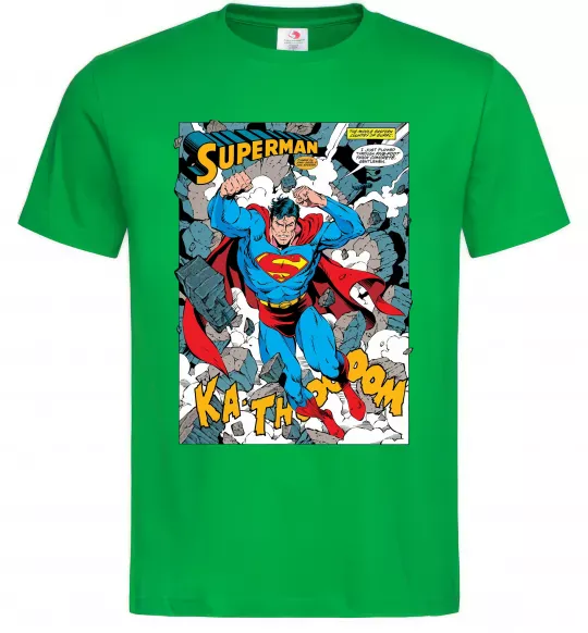 Мужская футболка Superman poster Зеленый фото