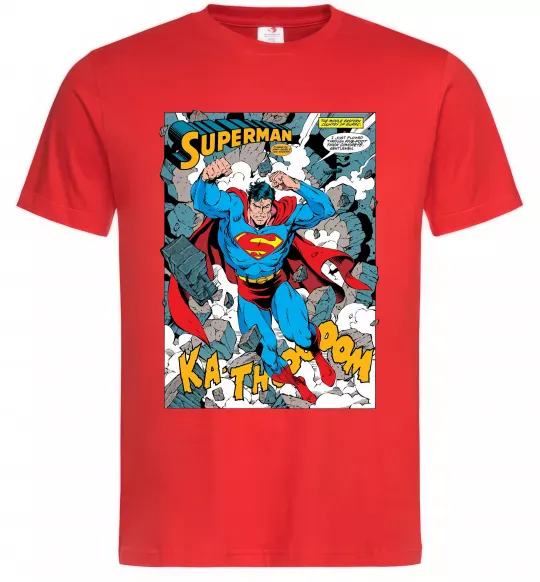 Мужская футболка Superman poster Красный фото