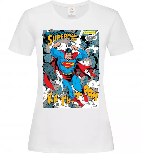 Женская футболка Superman poster Белый фото