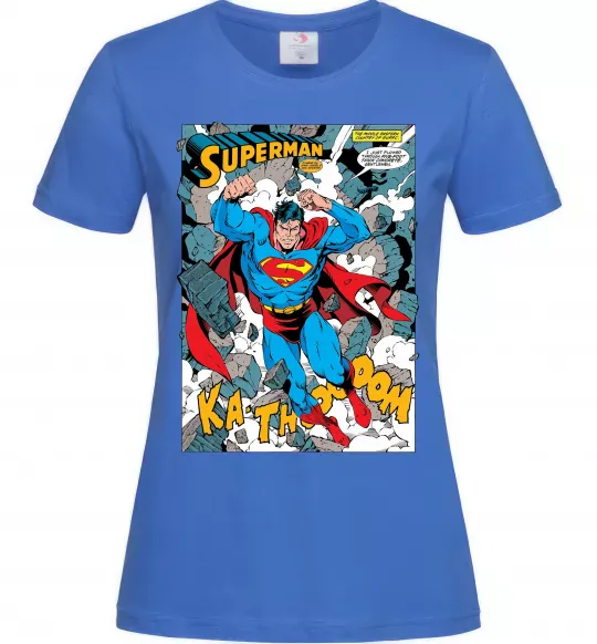 Женская футболка Superman poster Ярко-синий фото