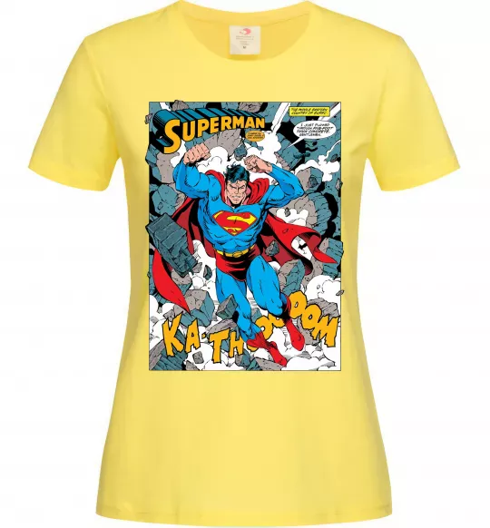 Женская футболка Superman poster Лимонный фото