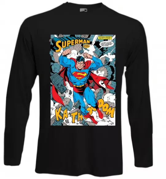 Лонгслив Superman poster Черный фото