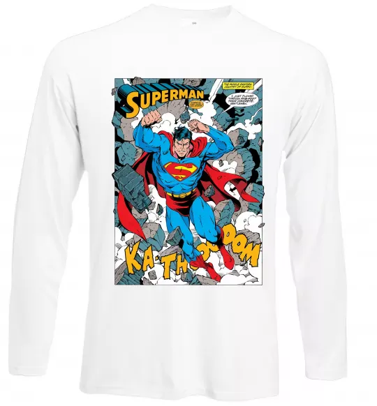 Лонгслив Superman poster Белый фото