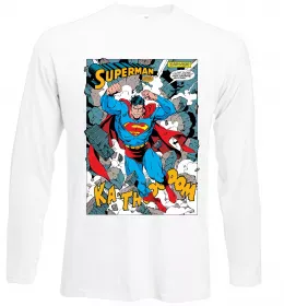 Лонгслив Superman poster Белый фото