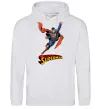 Женская толстовка (худи) Superman retro Серый меланж фото