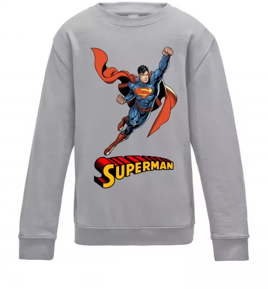 Детский Свитшот Superman retro Серый меланж фото