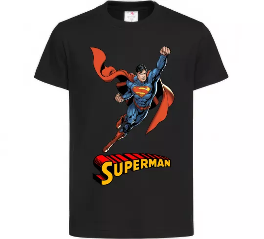 Дитяча футболка Superman retro Чорний фото
