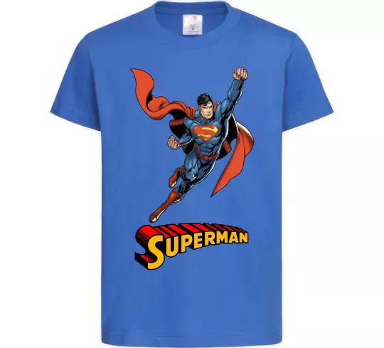 Дитяча футболка Superman retro Яскраво-синій фото