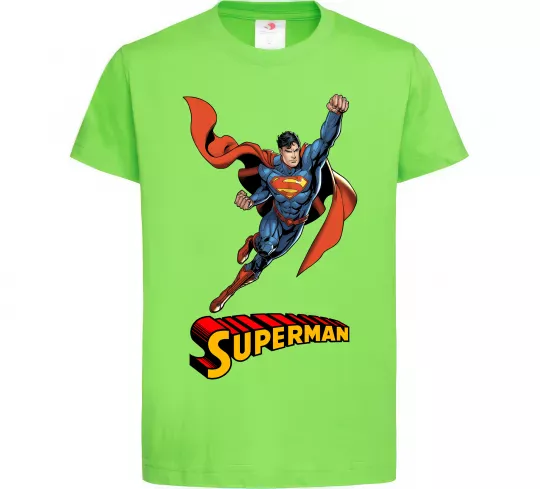 Дитяча футболка Superman retro Лаймовий фото