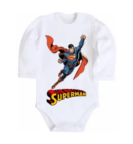Детский боди Superman retro Белый фото